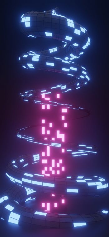 3D, helix, abstraction Wallpaper 1170x2532