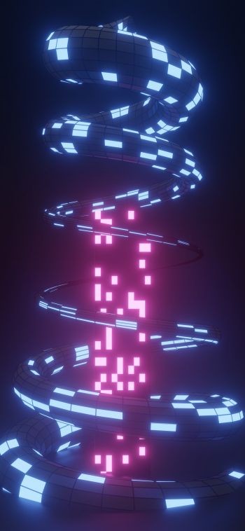 3D, helix, abstraction Wallpaper 1080x2340
