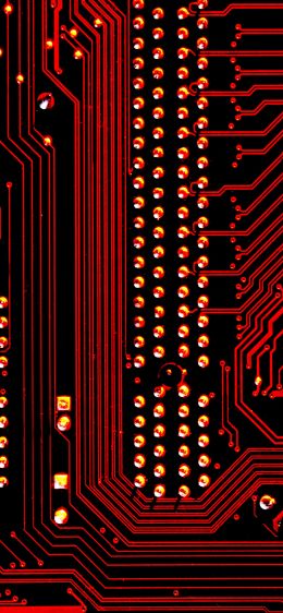 electronics, chip, red Wallpaper 1284x2778