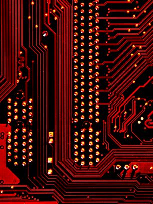 electronics, chip, red Wallpaper 1668x2224
