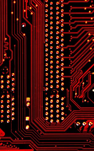 electronics, chip, red Wallpaper 1600x2560