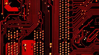 electronics, chip, red Wallpaper 1600x900