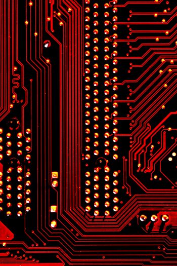 electronics, chip, red Wallpaper 640x960