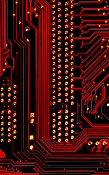 electronics, chip, red Wallpaper 1200x1920