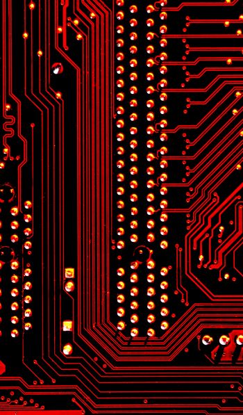 electronics, chip, red Wallpaper 600x1024