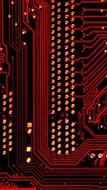 electronics, chip, red Wallpaper 640x1136