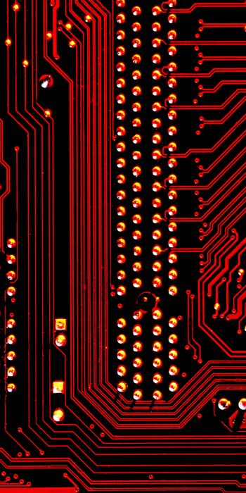 electronics, chip, red Wallpaper 720x1440