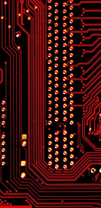 electronics, chip, red Wallpaper 1440x2960