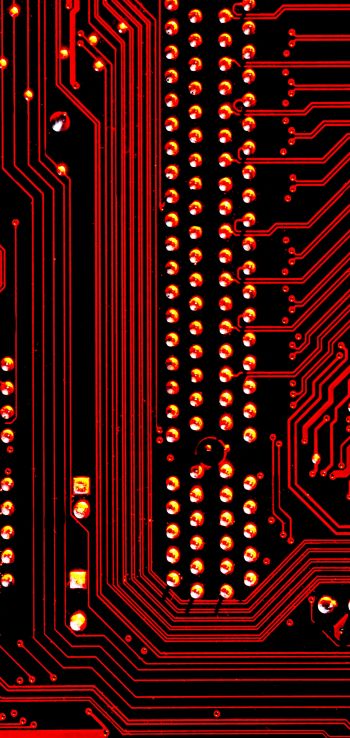 electronics, chip, red Wallpaper 720x1520