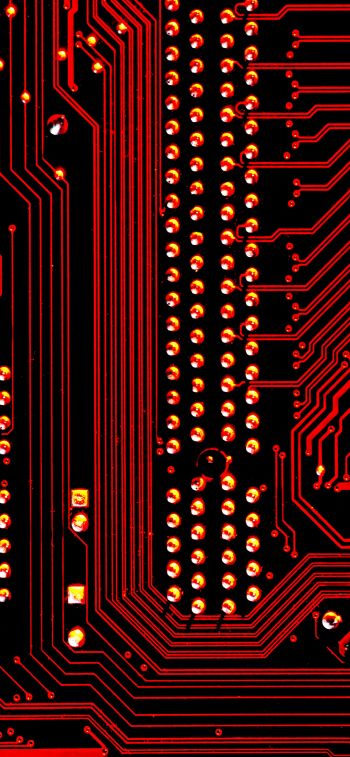 electronics, chip, red Wallpaper 1125x2436