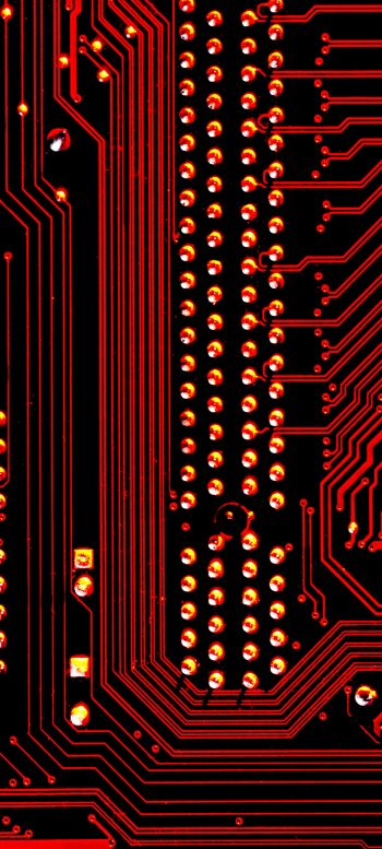 electronics, chip, red Wallpaper 1080x2400