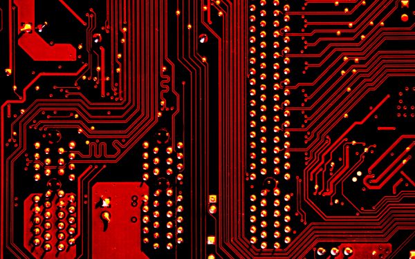 electronics, chip, red Wallpaper 2560x1600