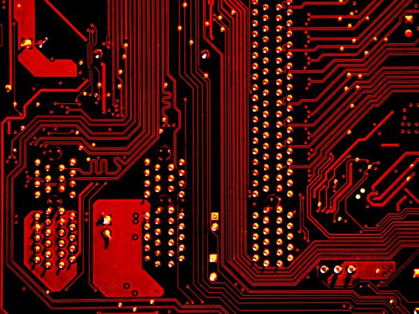 electronics, chip, red Wallpaper 1024x768