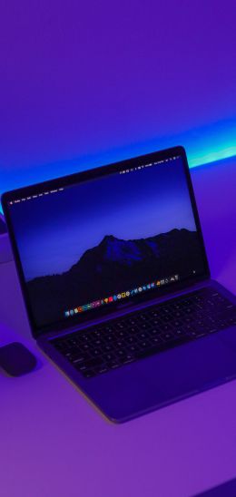 Обои 1440x3040 ноутбук, фиолетовый, интерьер