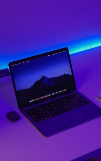 laptop, purple, interior Wallpaper 1752x2800
