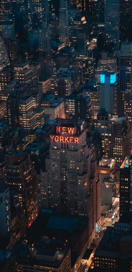 New York, USA, bird's eye view Wallpaper 1080x2220