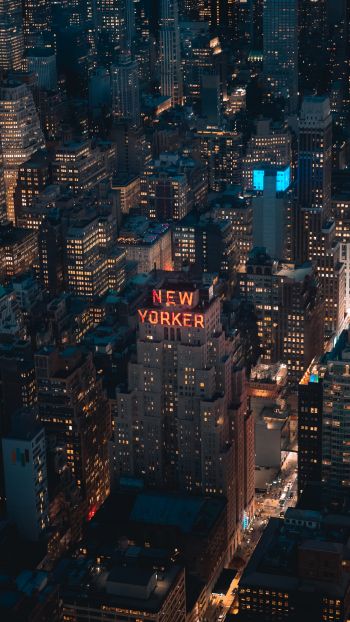 New York, USA, bird's eye view Wallpaper 1440x2560
