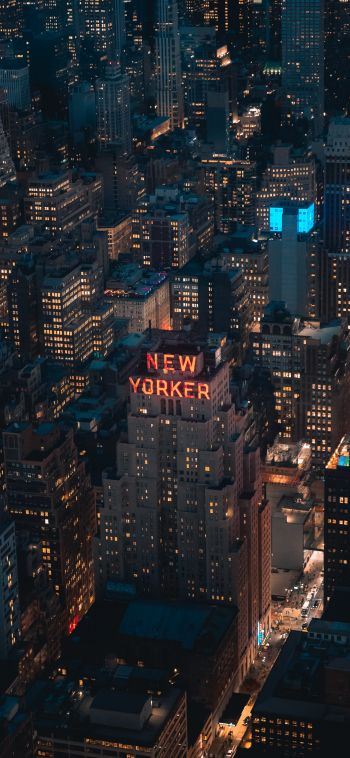 New York, USA, bird's eye view Wallpaper 1080x2340