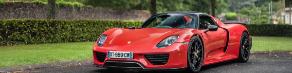 Porsche 918 Spyder, sports car Wallpaper 1590x400