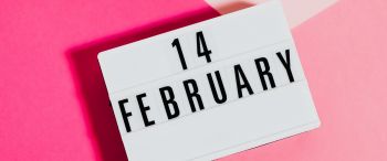 february 14, Valentine's Day, pink Wallpaper 3440x1440