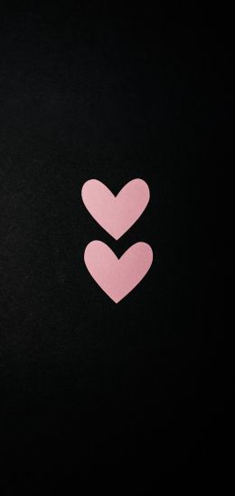 Valentine's day, valentines, on black background Wallpaper 1080x2280