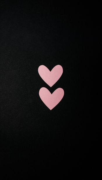 Valentine's day, valentines, on black background Wallpaper 640x1136
