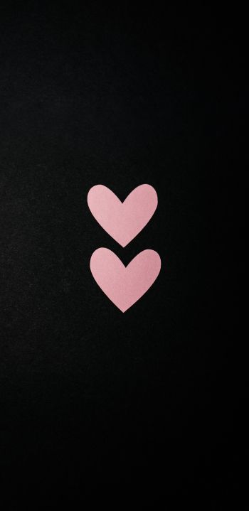 Valentine's day, valentines, on black background Wallpaper 1080x2220