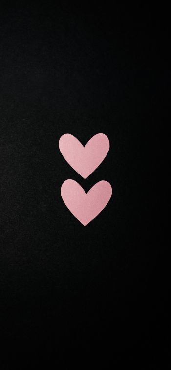 Valentine's day, valentines, on black background Wallpaper 828x1792