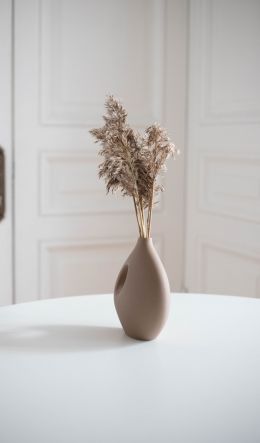 aesthetic beige, interior, vase Wallpaper 600x1024