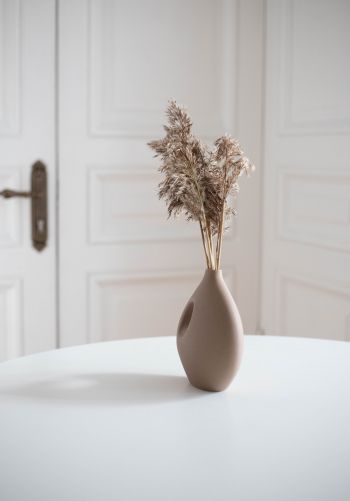 aesthetic beige, interior, vase Wallpaper 1668x2388