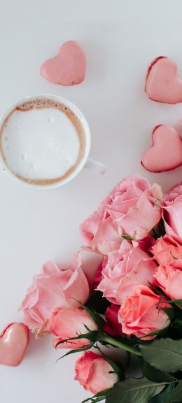 Valentine's day, pink roses Wallpaper 1080x2400