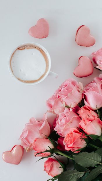 Valentine's day, pink roses Wallpaper 640x1136