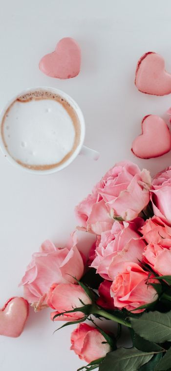 Valentine's day, pink roses Wallpaper 1080x2340
