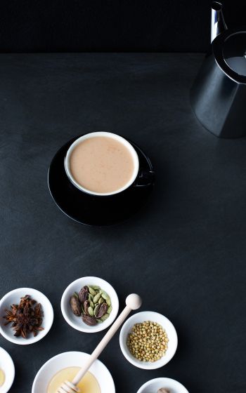 coffee cup, breakfast, dark Wallpaper 1200x1920