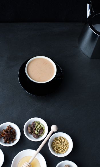 coffee cup, breakfast, dark Wallpaper 1200x2000