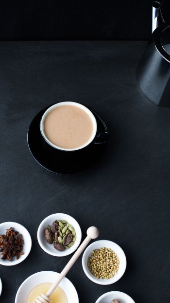 coffee cup, breakfast, dark Wallpaper 640x1136