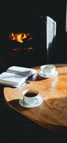 coffee cup, breakfast, morning Wallpaper 1080x2280