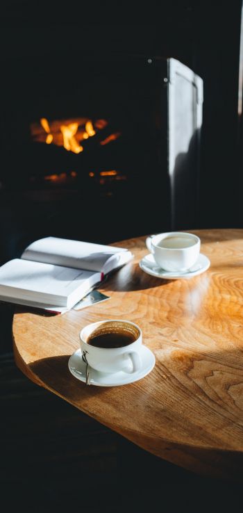 coffee cup, breakfast, morning Wallpaper 1440x3040