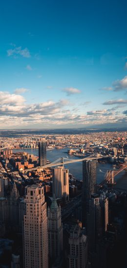 New York, USA, bird's eye view Wallpaper 1080x2280