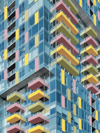 building, multicolored Wallpaper 1620x2160