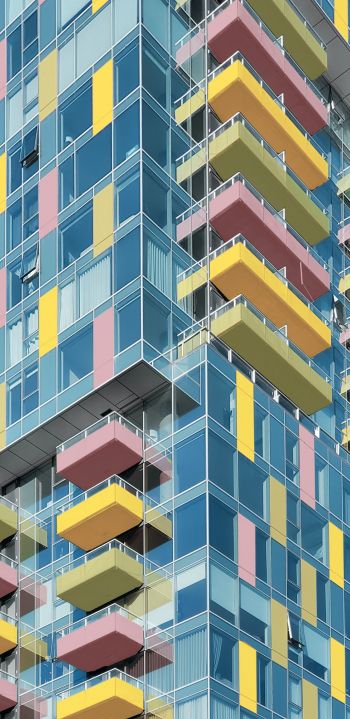 building, multicolored Wallpaper 1080x2220