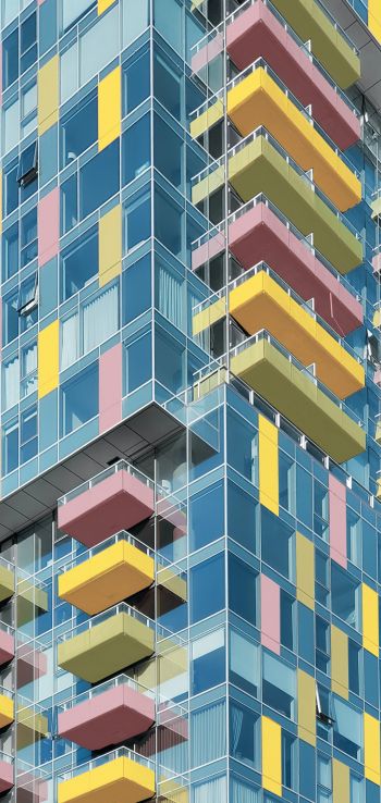 building, multicolored Wallpaper 720x1520