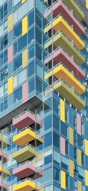 building, multicolored Wallpaper 828x1792