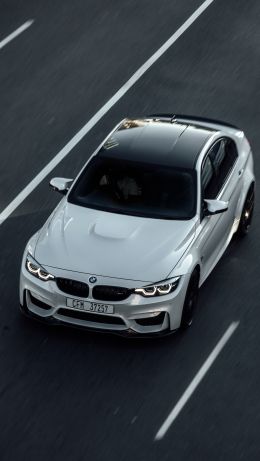 white bmw, top view Wallpaper 640x1136