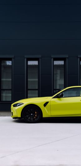 yellow bmw, sports car Wallpaper 1440x2960