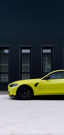 yellow bmw, sports car Wallpaper 1080x2280