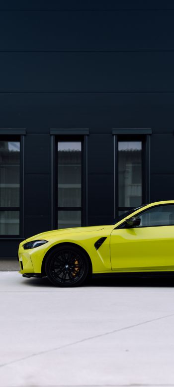 Обои 1440x3200 желтый BMW, спортивная машина