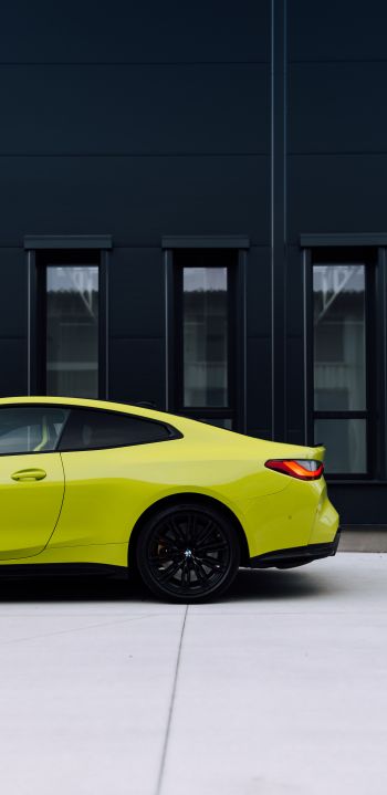 Обои 1440x2960 желтый BMW, спортивная машина