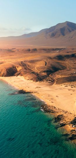 Lanzarote, Spain, bird's eye view Wallpaper 1080x2220