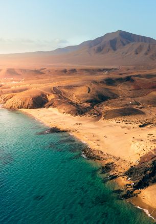 Lanzarote, Spain, bird's eye view Wallpaper 1640x2360